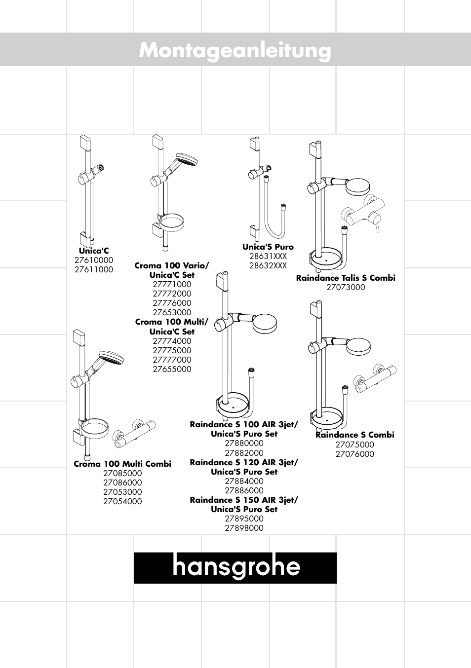 Factory Direct Hardware Hansgrohe HG28631000 Unica S User Manual | 44 pages