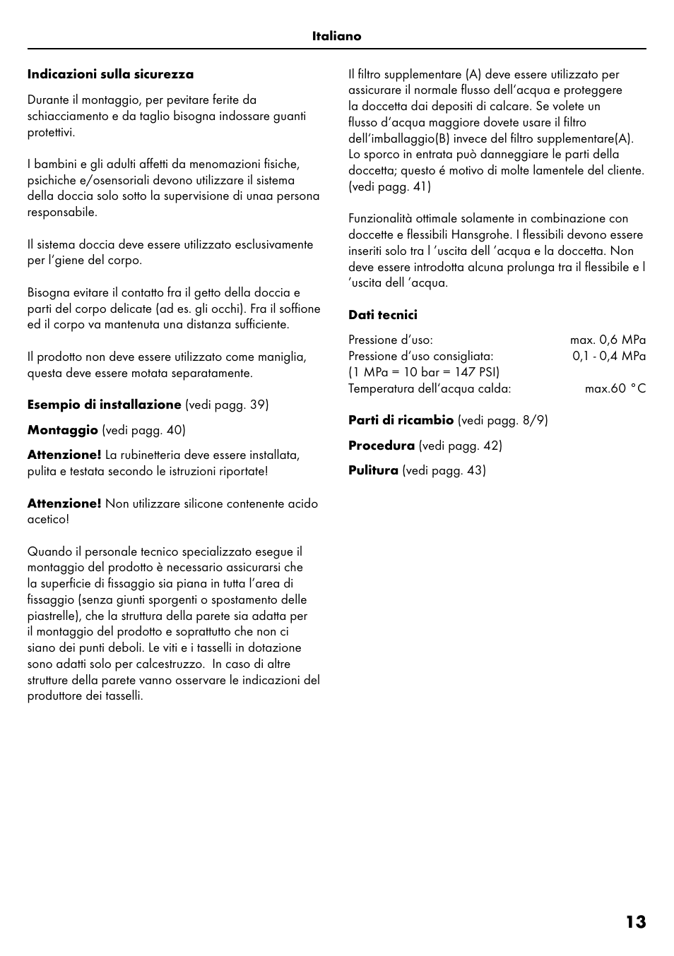 Factory Direct Hardware Hansgrohe HG28631000 Unica S User Manual | Page 13 / 44