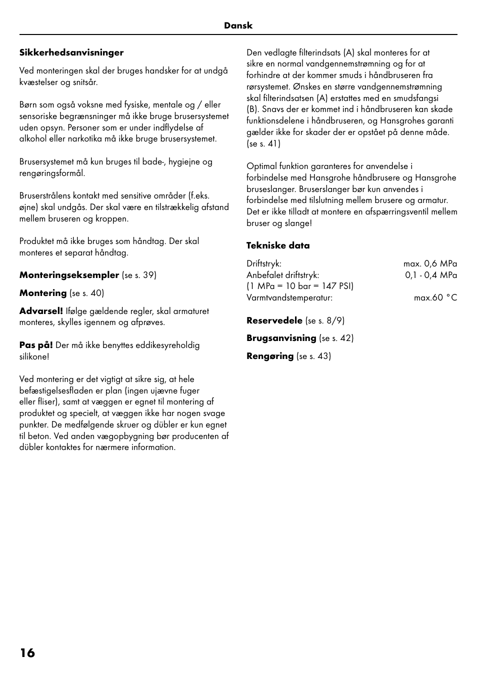 Factory Direct Hardware Hansgrohe HG28631000 Unica S User Manual | Page 16 / 44