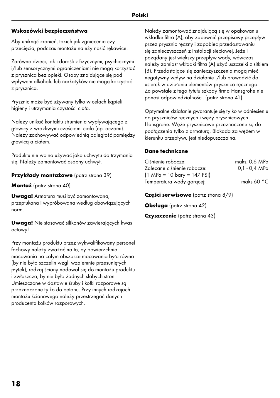 Factory Direct Hardware Hansgrohe HG28631000 Unica S User Manual | Page 18 / 44
