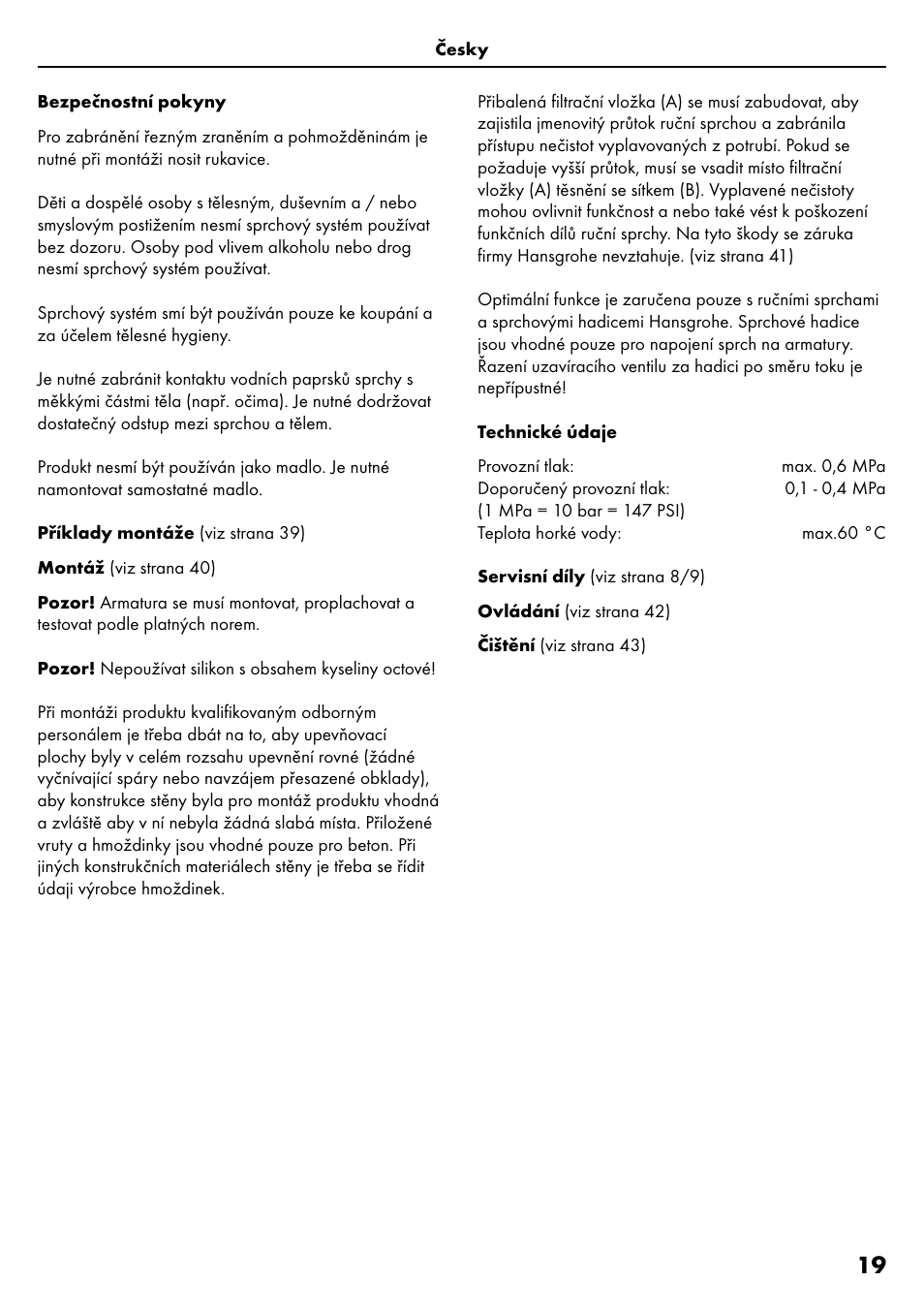 Factory Direct Hardware Hansgrohe HG28631000 Unica S User Manual | Page 19 / 44
