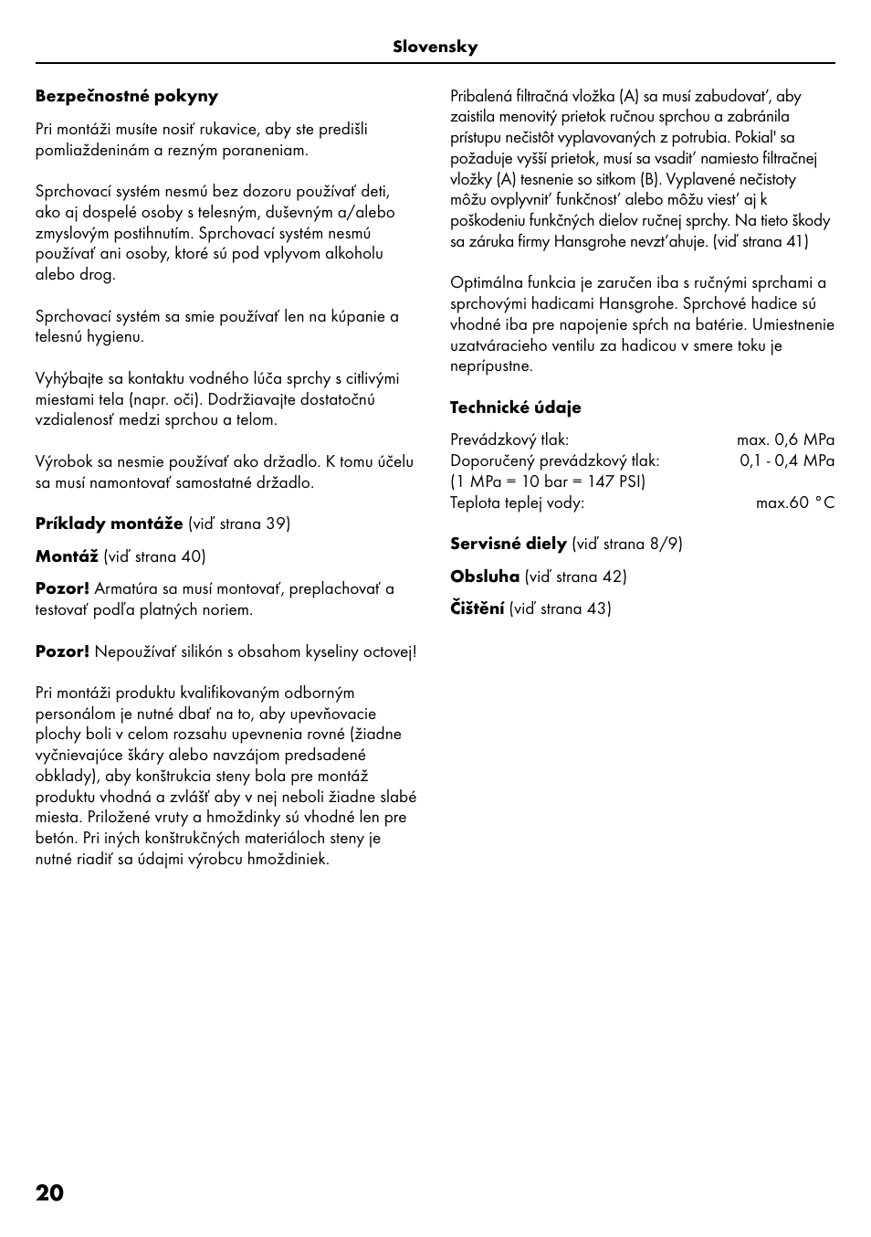 Factory Direct Hardware Hansgrohe HG28631000 Unica S User Manual | Page 20 / 44