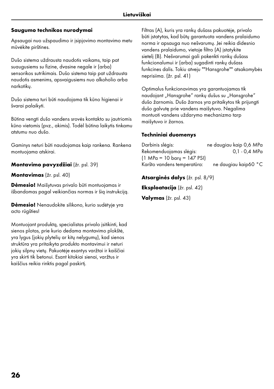 Factory Direct Hardware Hansgrohe HG28631000 Unica S User Manual | Page 26 / 44