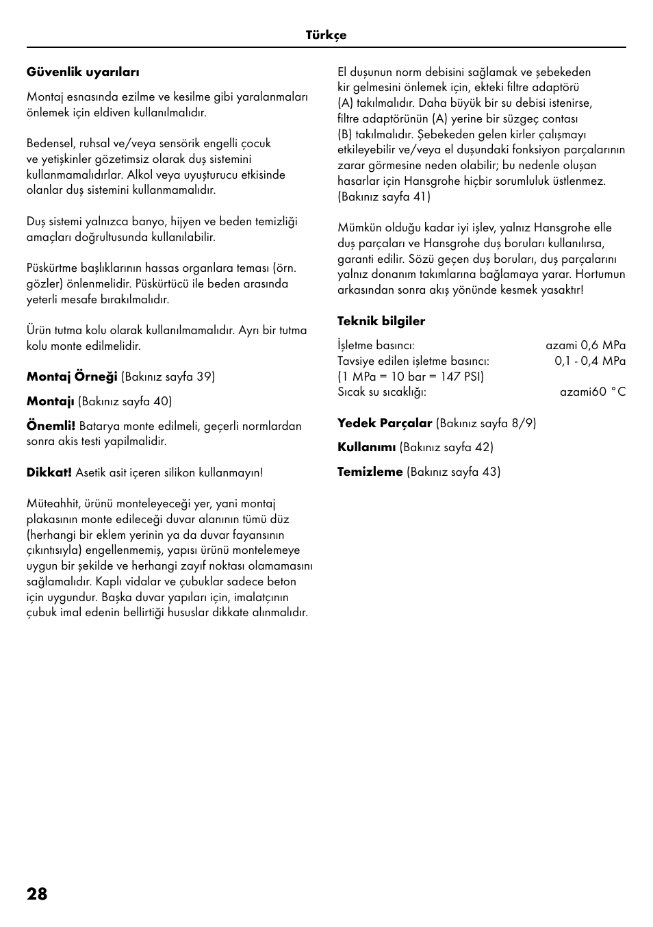 Factory Direct Hardware Hansgrohe HG28631000 Unica S User Manual | Page 28 / 44