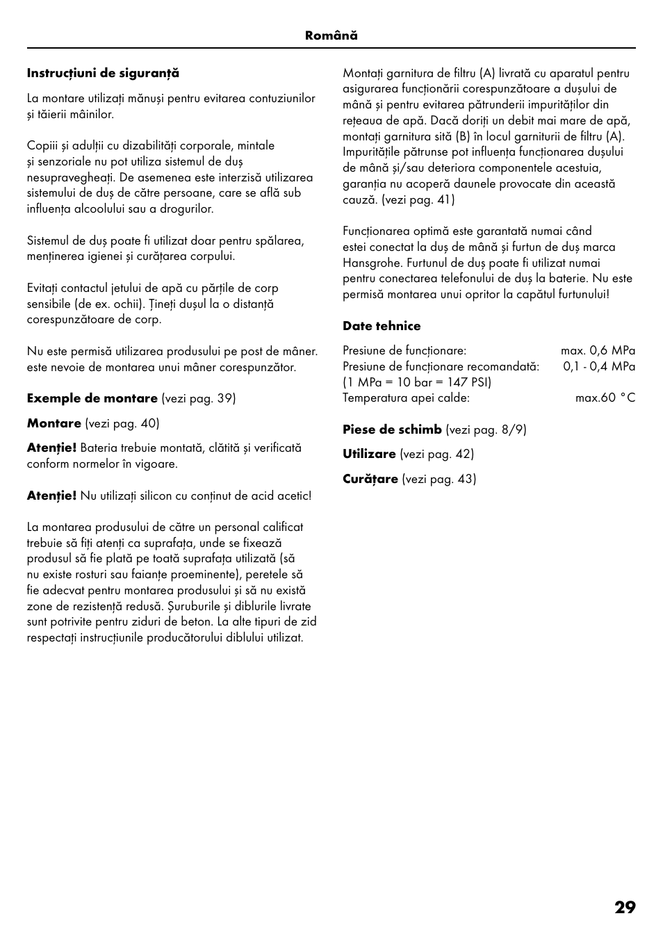 Factory Direct Hardware Hansgrohe HG28631000 Unica S User Manual | Page 29 / 44