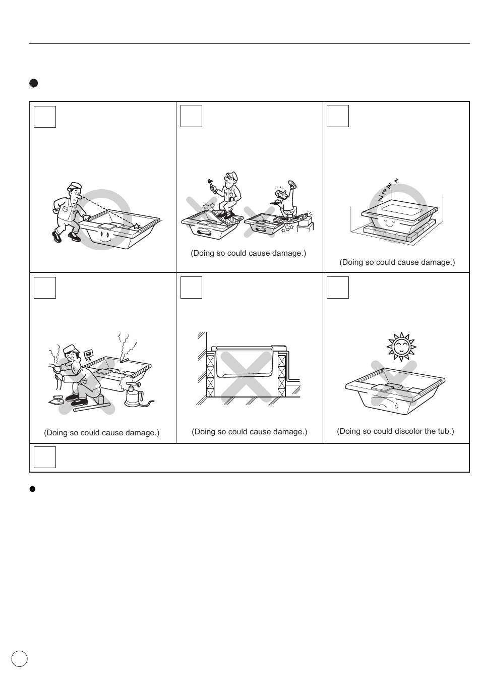 Installation precautions, 1 bathtub | Factory Direct Hardware Toto ABA990X#01FCP User Manual | Page 14 / 40