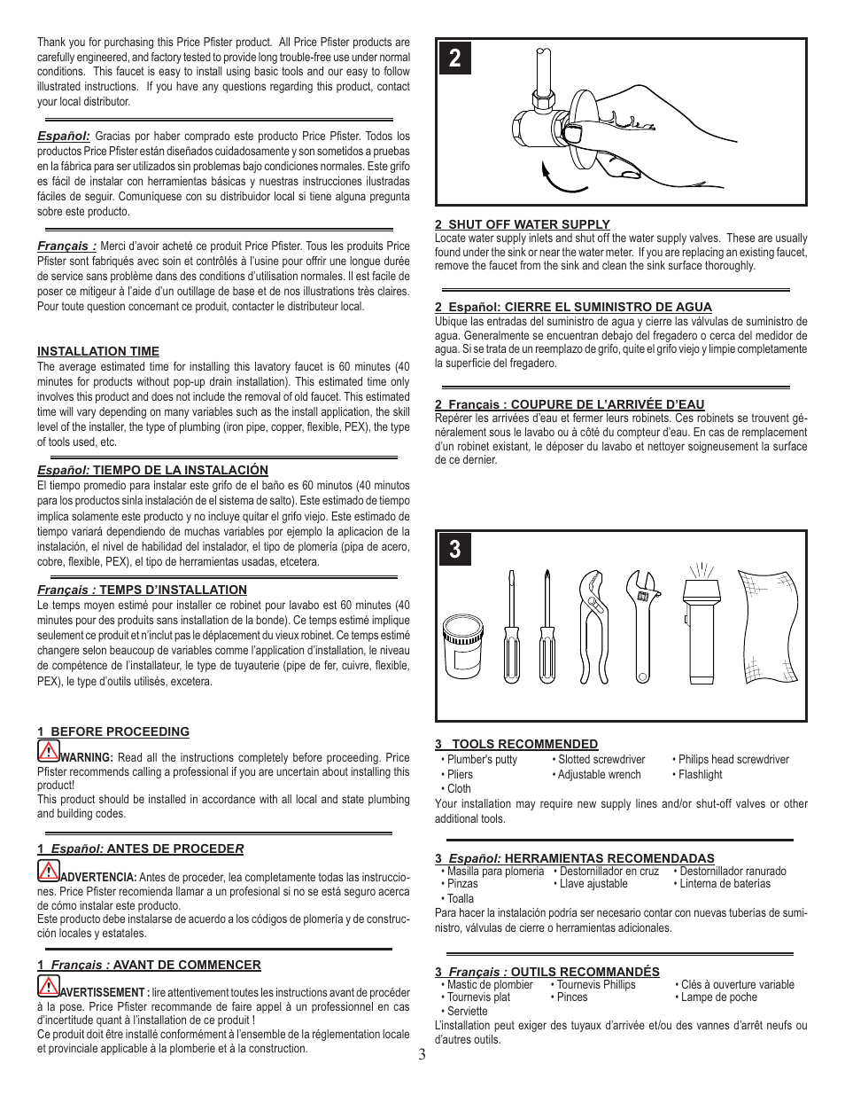 Pfister F-WL2-20NC User Manual | Page 3 / 6