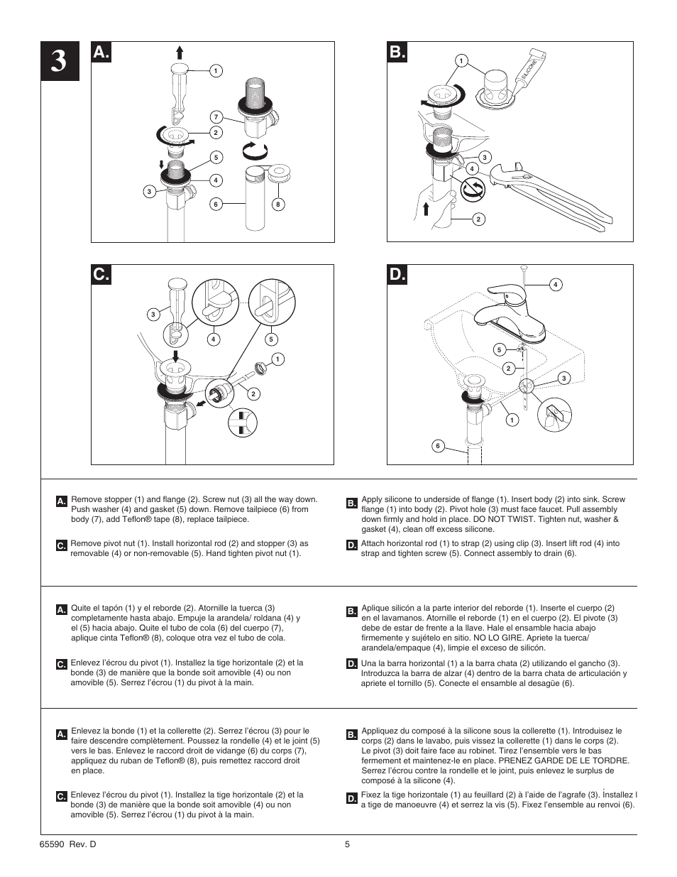 A. c. b. d | Factory Direct Hardware Delta B512LF User Manual | Page 5 / 8