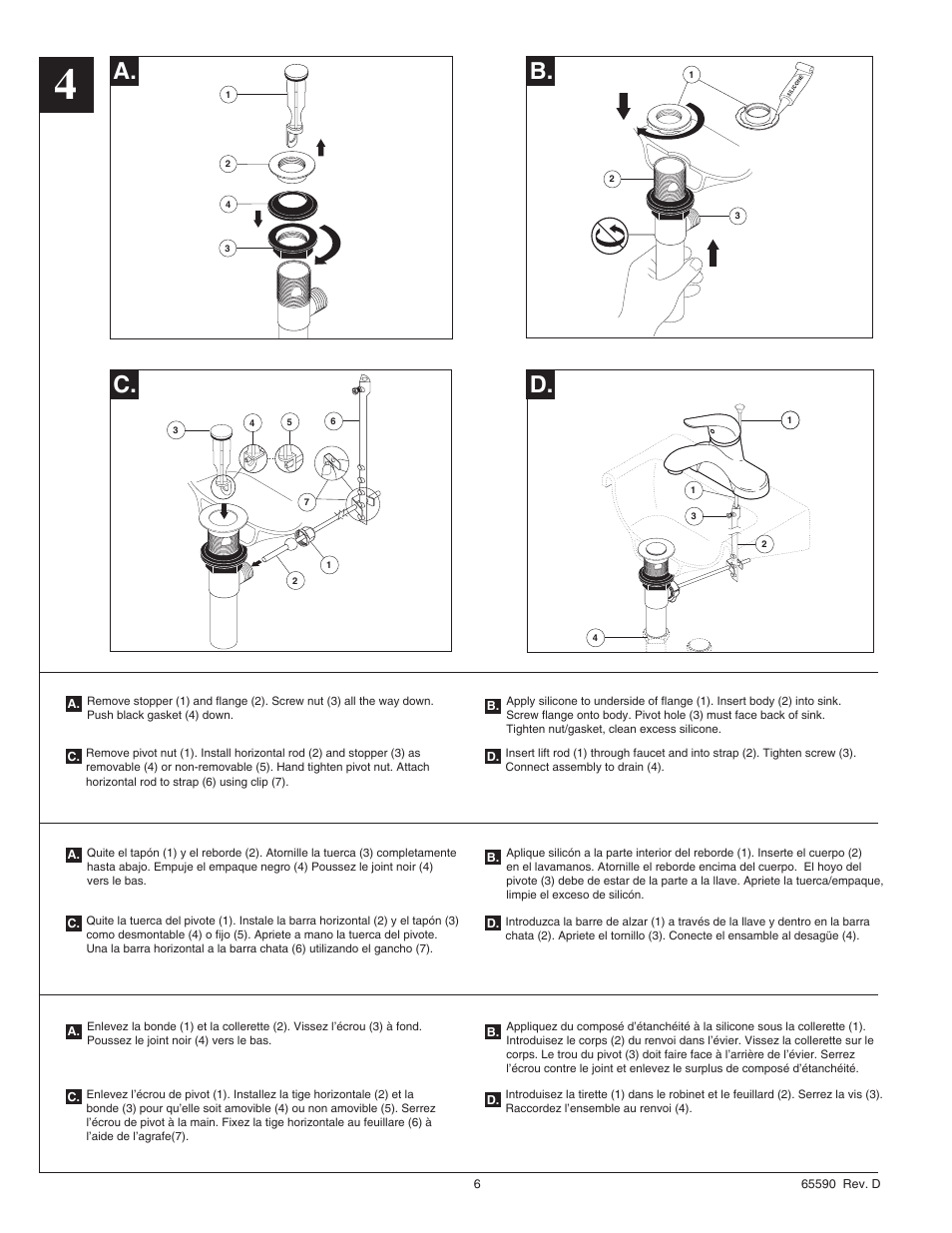 A. c. b. d | Factory Direct Hardware Delta B512LF User Manual | Page 6 / 8