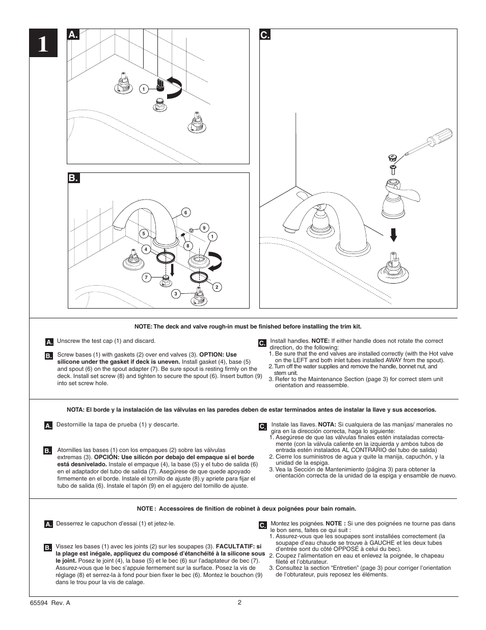 A. b | Factory Direct Hardware Delta BT2796 User Manual | Page 2 / 4