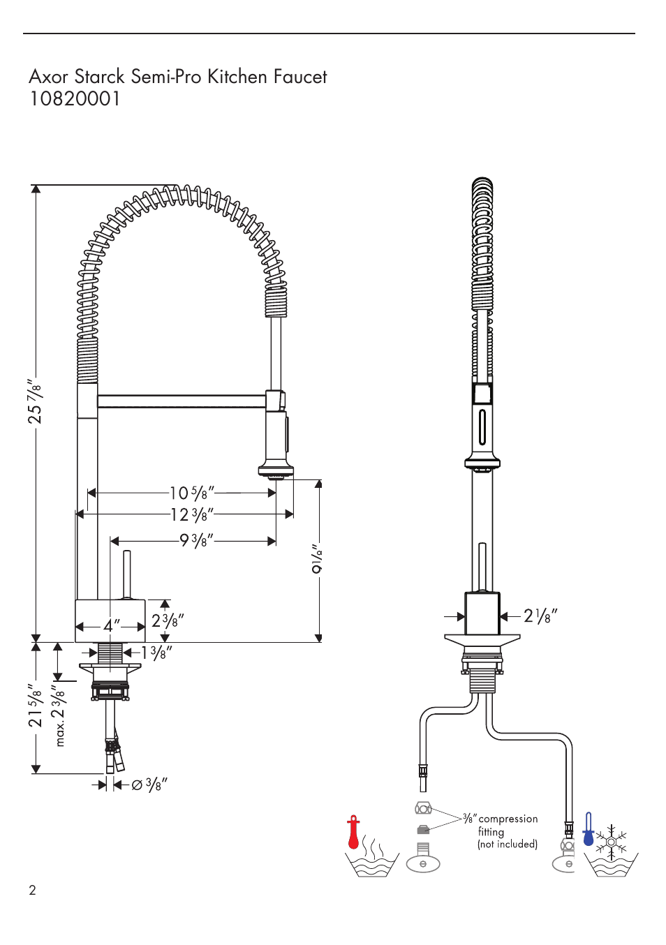 Factory Direct Hardware Hansgrohe 10820001 Axor Starck User Manual | Page 2 / 8