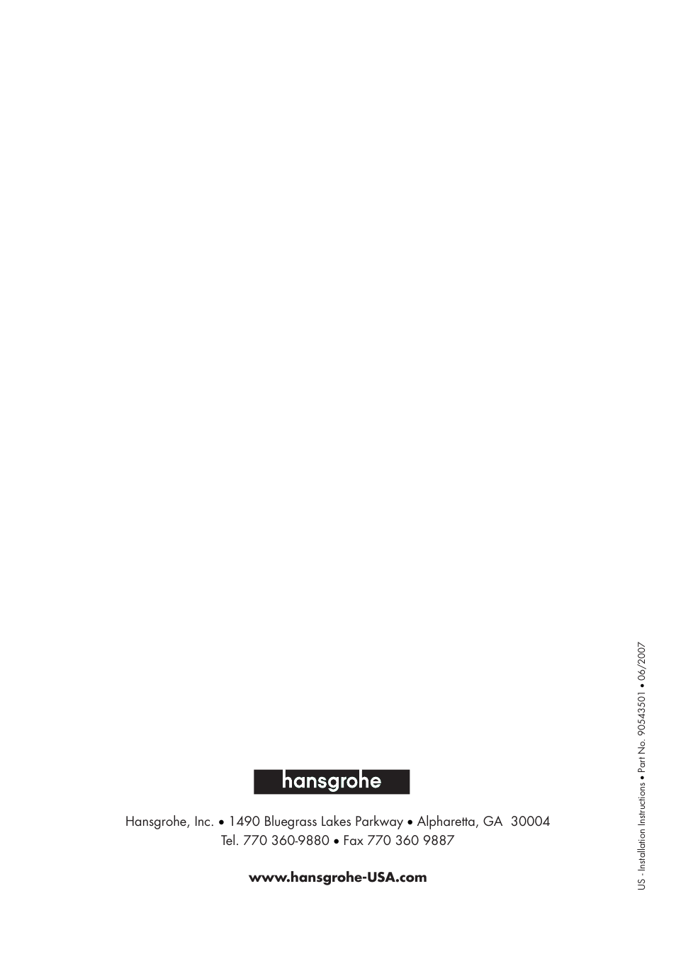 Factory Direct Hardware Hansgrohe 10820001 Axor Starck User Manual | Page 8 / 8