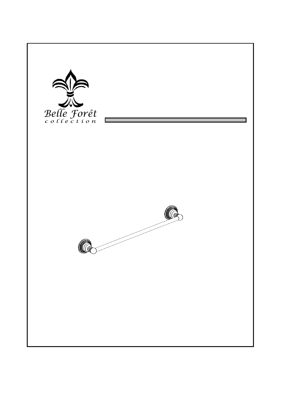 Factory Direct Hardware Belle Foret N24TB Traditional User Manual | 2 pages