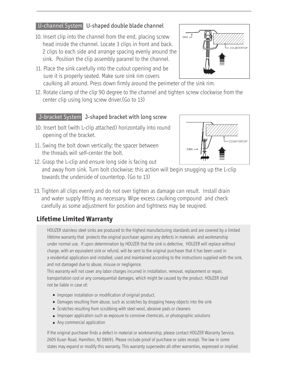 Factory Direct Hardware Houzer Topmount Sinks User Manual | Page 3 / 4