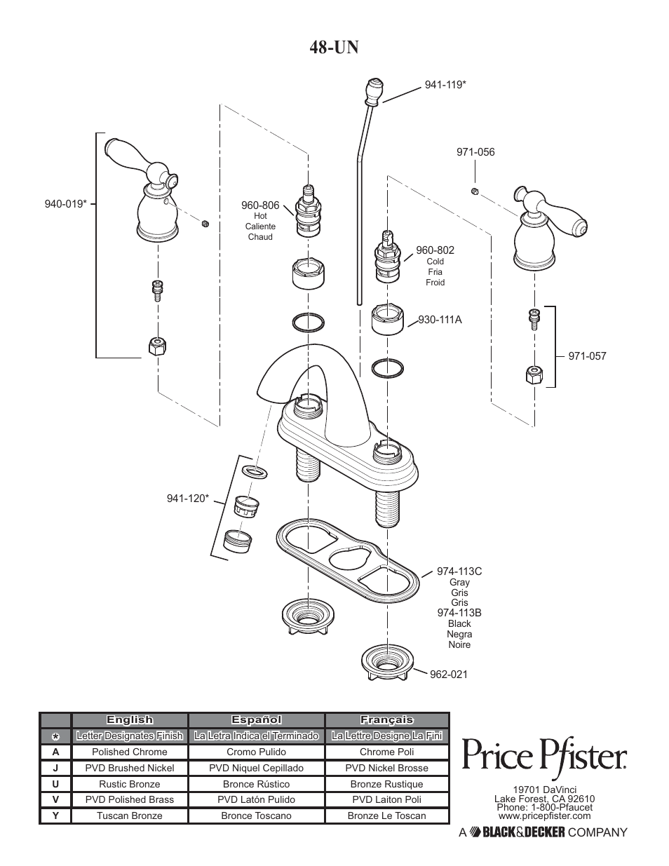 Pfister F-048-UNKK User Manual | Page 12 / 12