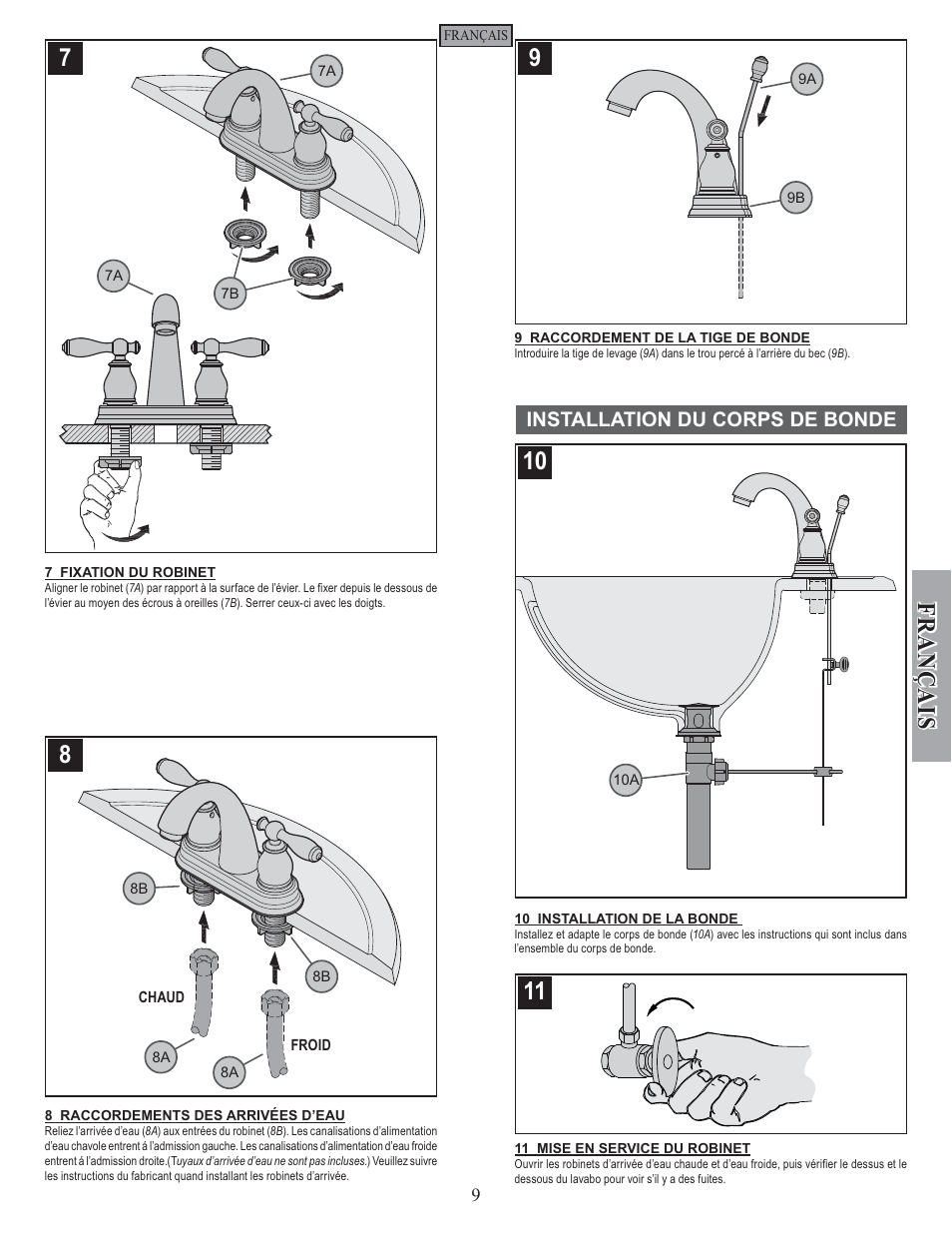 Fran ç ais | Pfister F-048-UNKK User Manual | Page 9 / 12