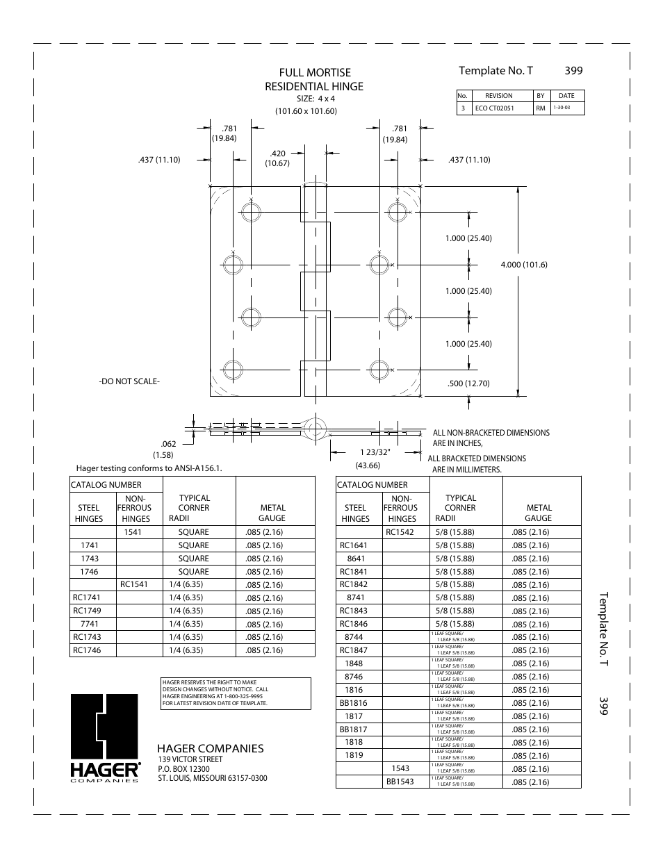 Factory Direct Hardware Hager BB1816-4 User Manual | 1 page