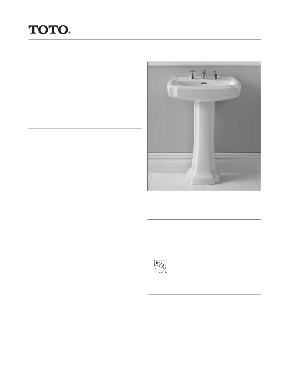 Factory Direct Hardware Toto LT972.8 User Manual | 2 pages