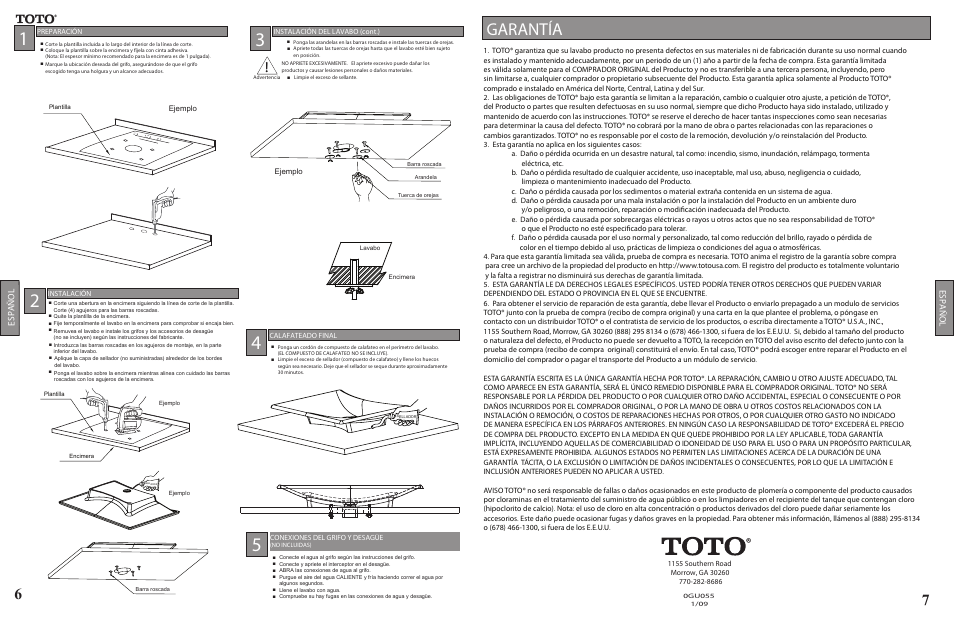 0gu055 pg6 vessel adash round.ai.pdf, Garantía | Factory Direct Hardware Toto FLT132#80 User Manual | Page 6 / 6