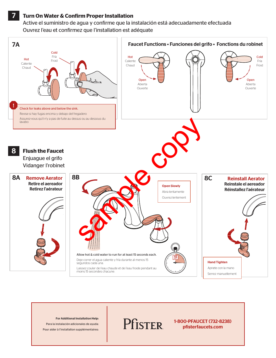 Sample copy, 8a 8c, 7a 8b | Factory Direct Hardware Pfister F-049-DEC User Manual | Page 7 / 7