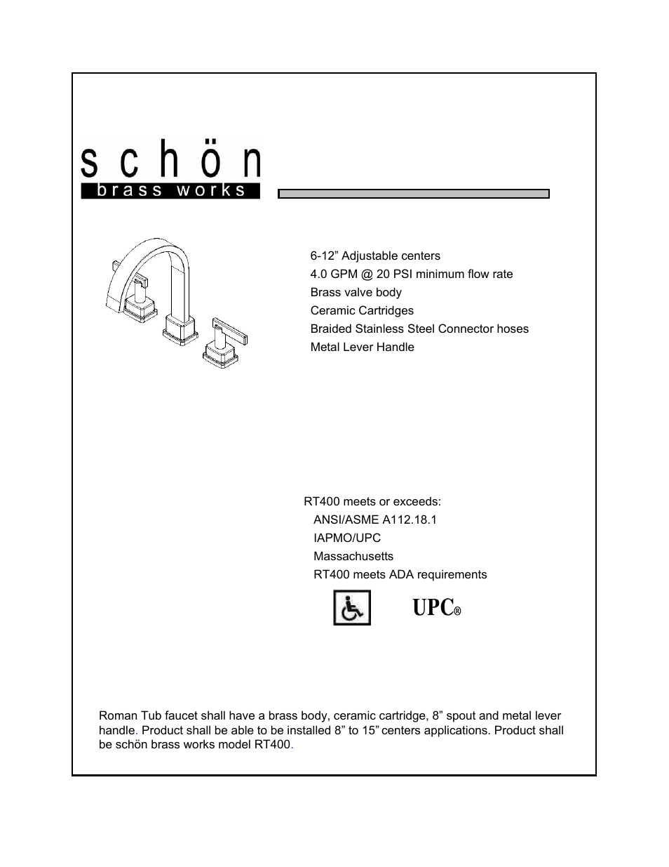 Factory Direct Hardware Belle Foret RT400 User Manual | 4 pages