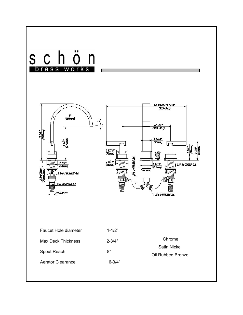Slide number 2, Rt400, Roman tub faucet | Factory Direct Hardware Belle Foret RT400 User Manual | Page 2 / 4
