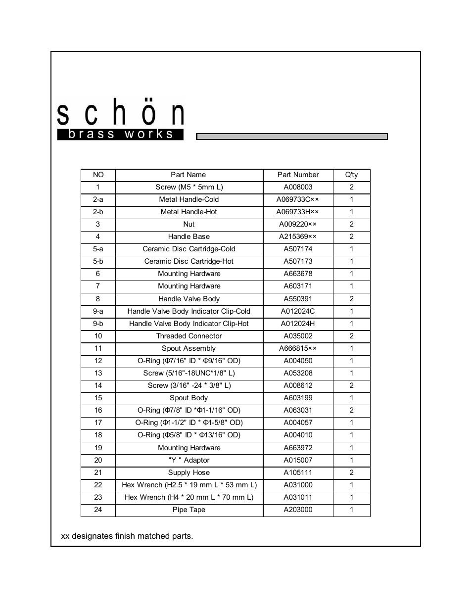 Slide number 4, Rt400, Roman tub faucet | Parts listing | Factory Direct Hardware Belle Foret RT400 User Manual | Page 4 / 4