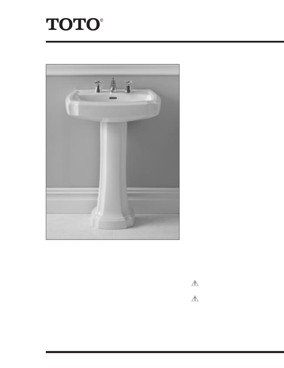 Factory Direct Hardware Toto LPT972.8 User Manual | 2 pages