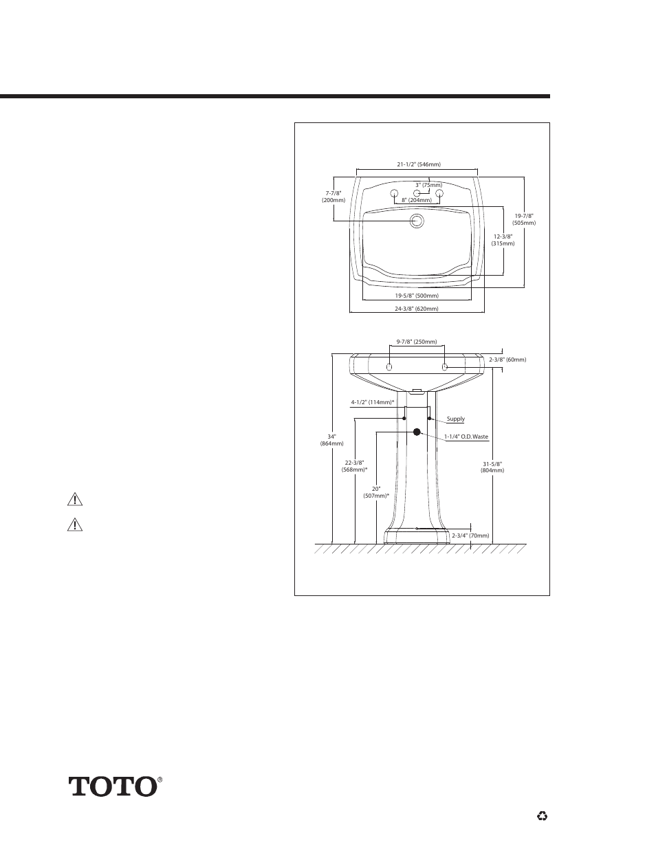 Lpt972, Guinevere™ pedestal lavatory | Factory Direct Hardware Toto LPT972.8 User Manual | Page 2 / 2