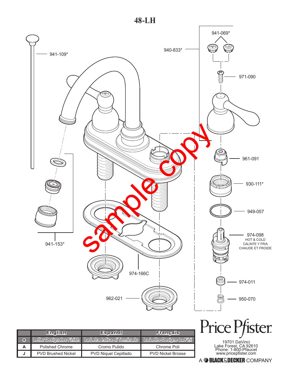 Sample copy | Factory Direct Hardware Pfister F-048-LH User Manual | Page 12 / 12