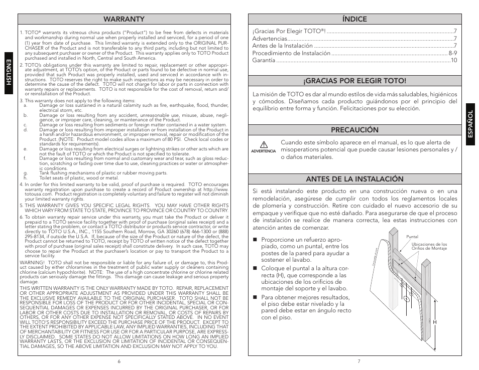 Warranty | Factory Direct Hardware Toto LT960 User Manual | Page 4 / 9
