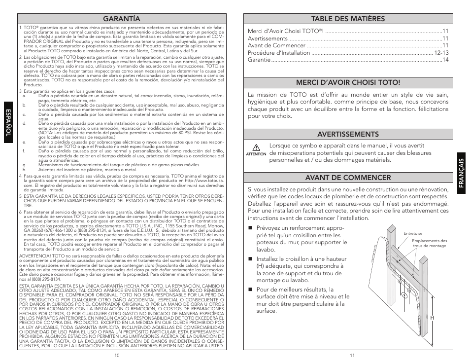 Garantía | Factory Direct Hardware Toto LT960 User Manual | Page 6 / 9