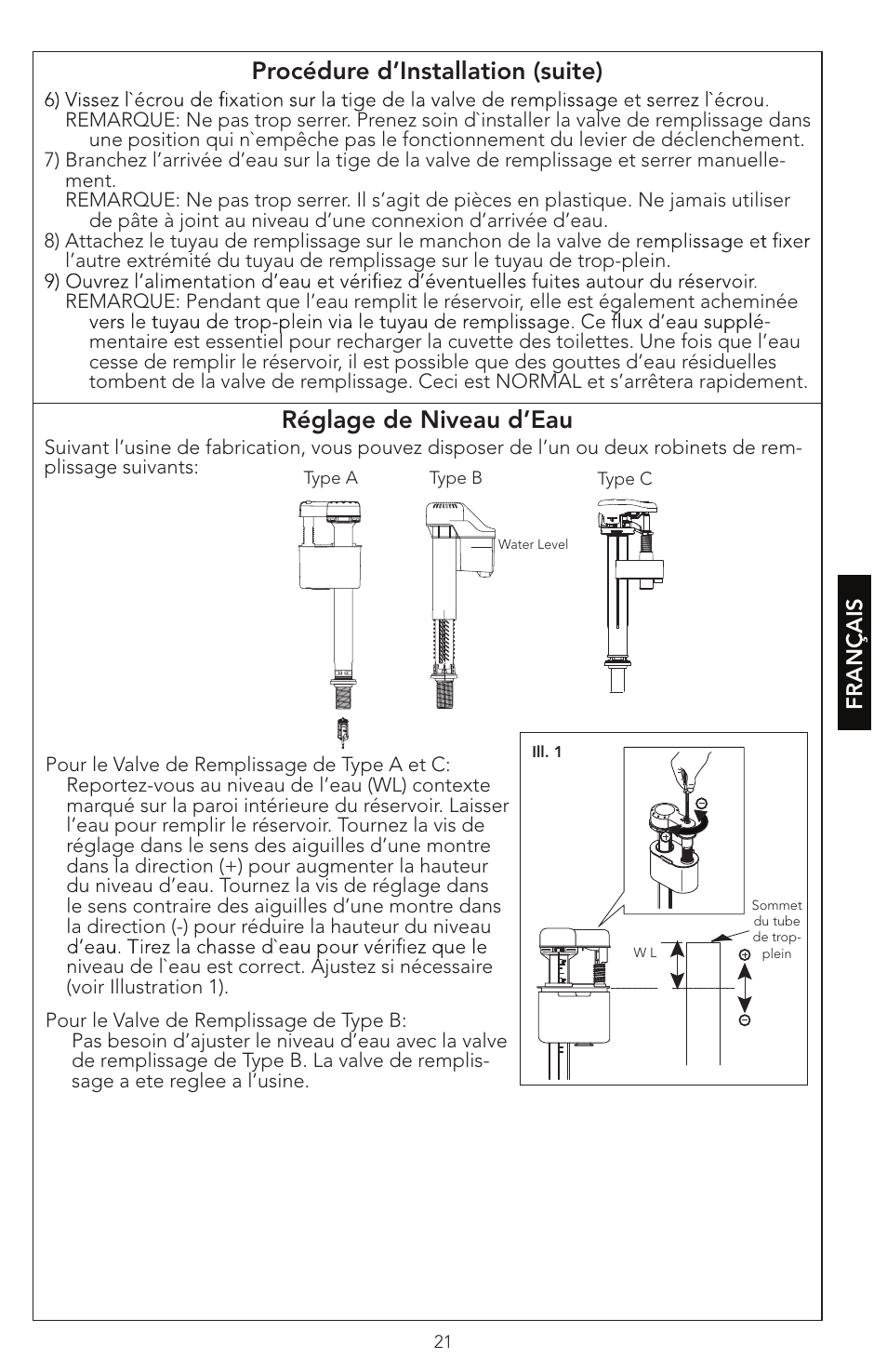 Français | Factory Direct Hardware Toto CST474CEF#51 Vespin User Manual | Page 21 / 26