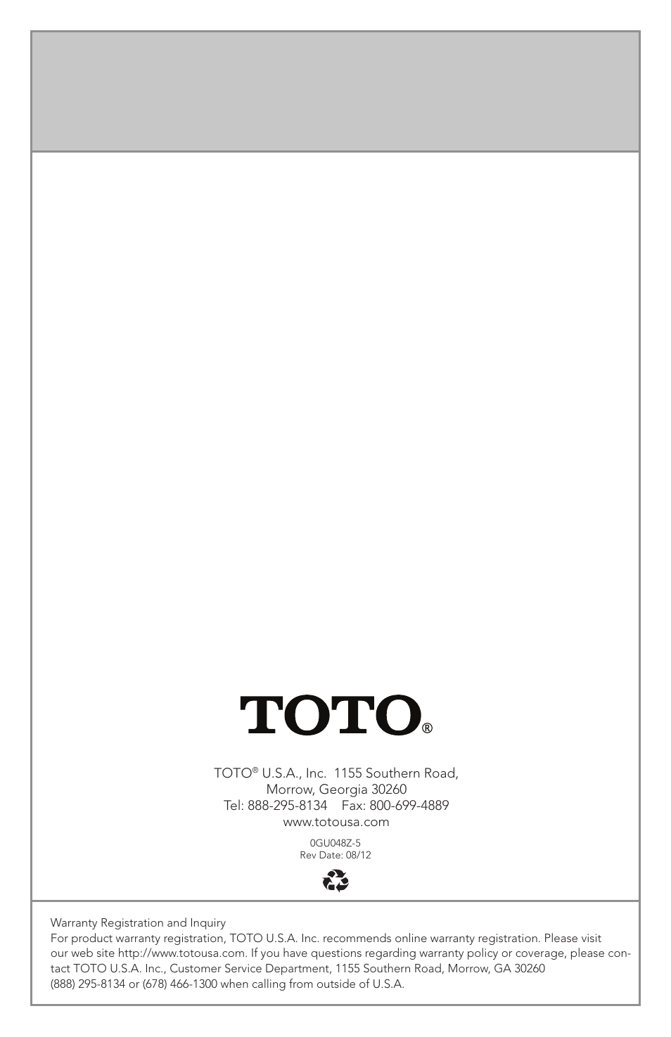 Factory Direct Hardware Toto CST474CEF#51 Vespin User Manual | Page 26 / 26