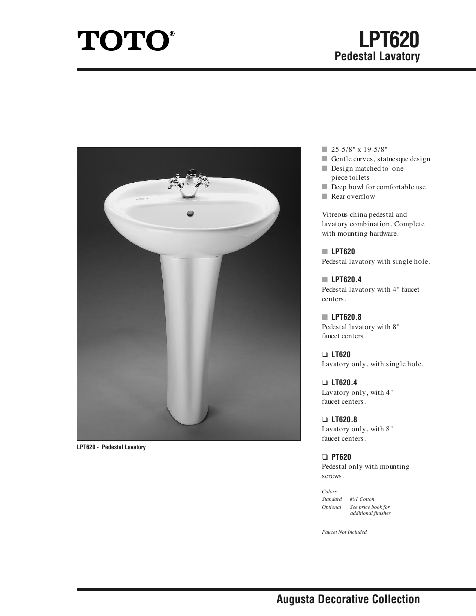 Factory Direct Hardware Toto LT620.4 User Manual | 2 pages