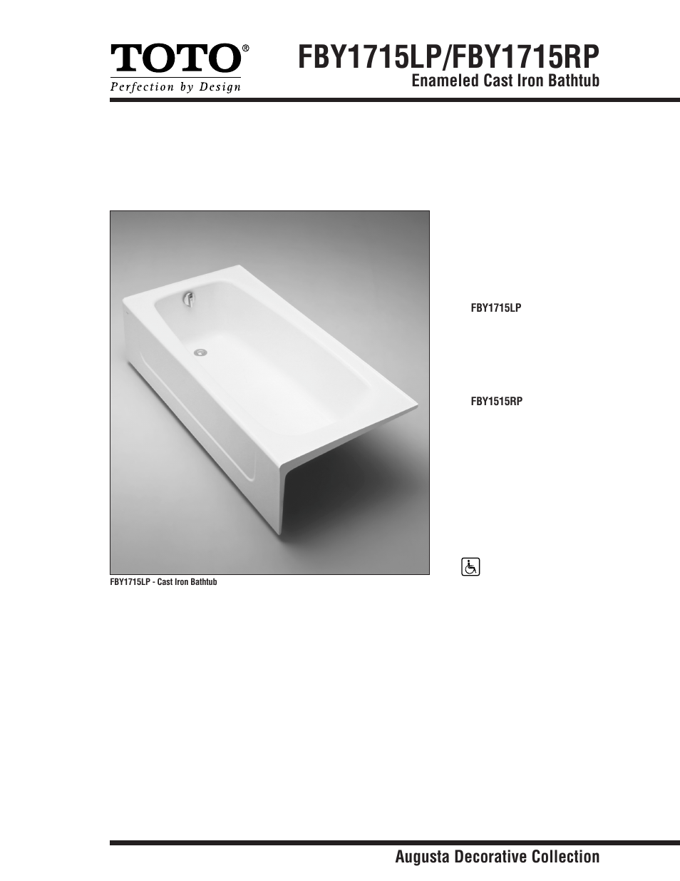 Factory Direct Hardware Toto FBY1715LP User Manual | 2 pages