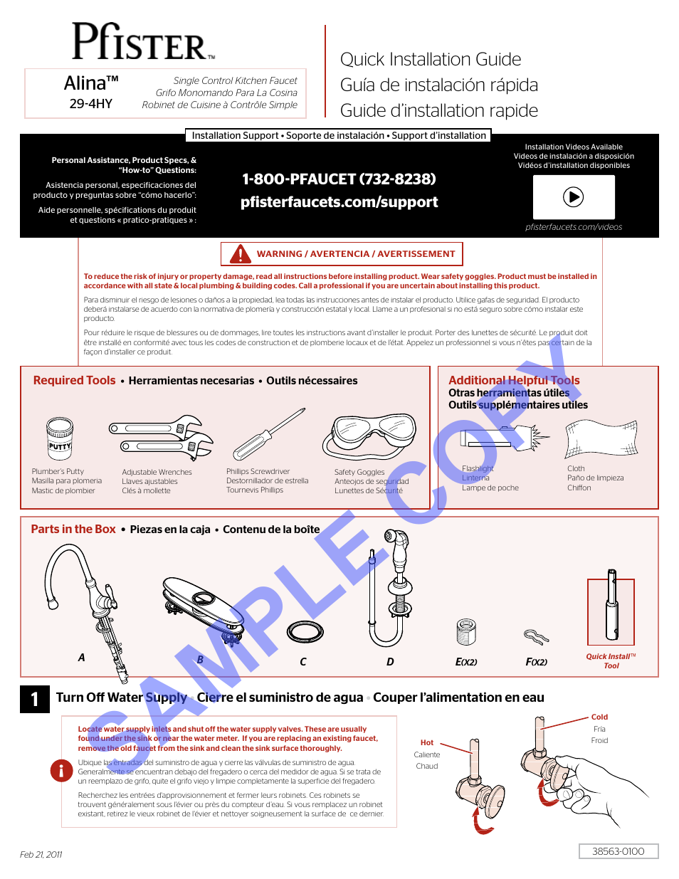 Factory Direct Hardware Pfister F-029-4HY Alina User Manual | 12 pages