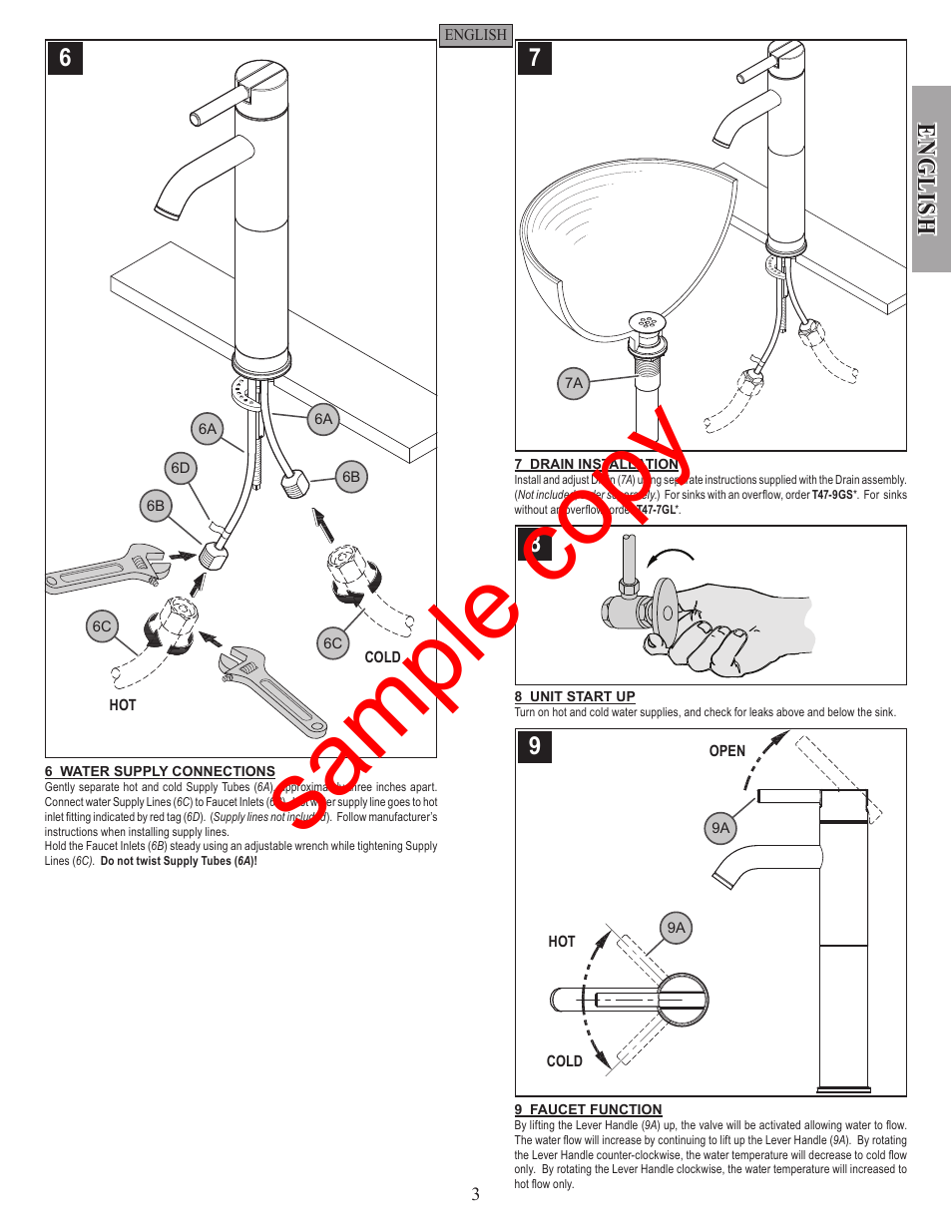 Sample copy, En g li sh | Factory Direct Hardware Pfister GT40-N00 User Manual | Page 3 / 12