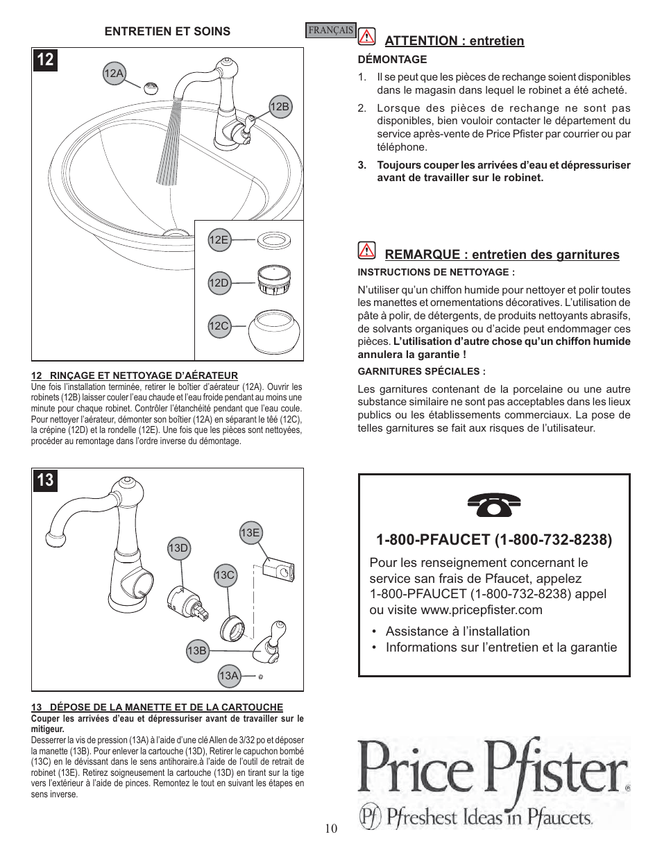 Pfister GT72-M1SS User Manual | Page 10 / 12