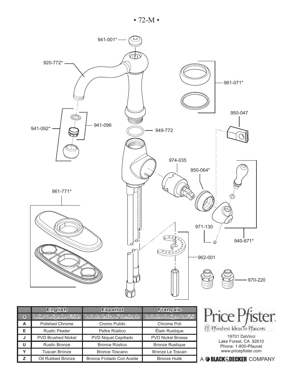 Pfister GT72-M1SS User Manual | Page 12 / 12