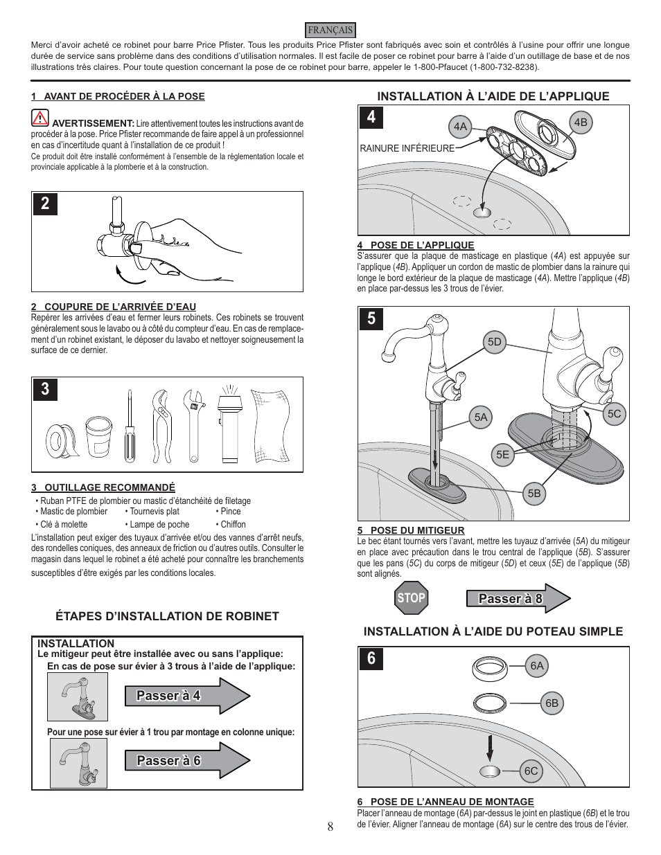 Pfister GT72-M1SS User Manual | Page 8 / 12