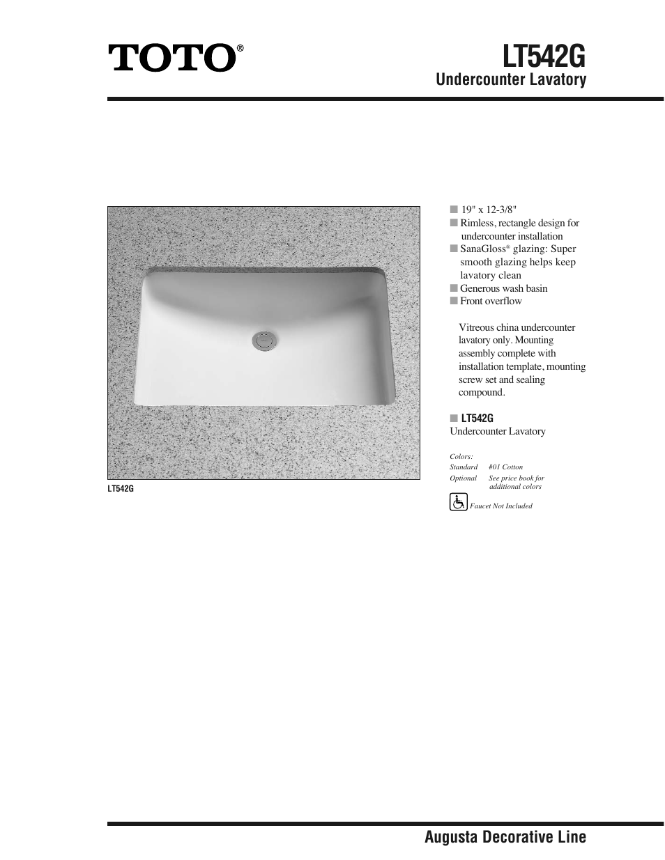 Factory Direct Hardware Toto LT542G User Manual | 2 pages