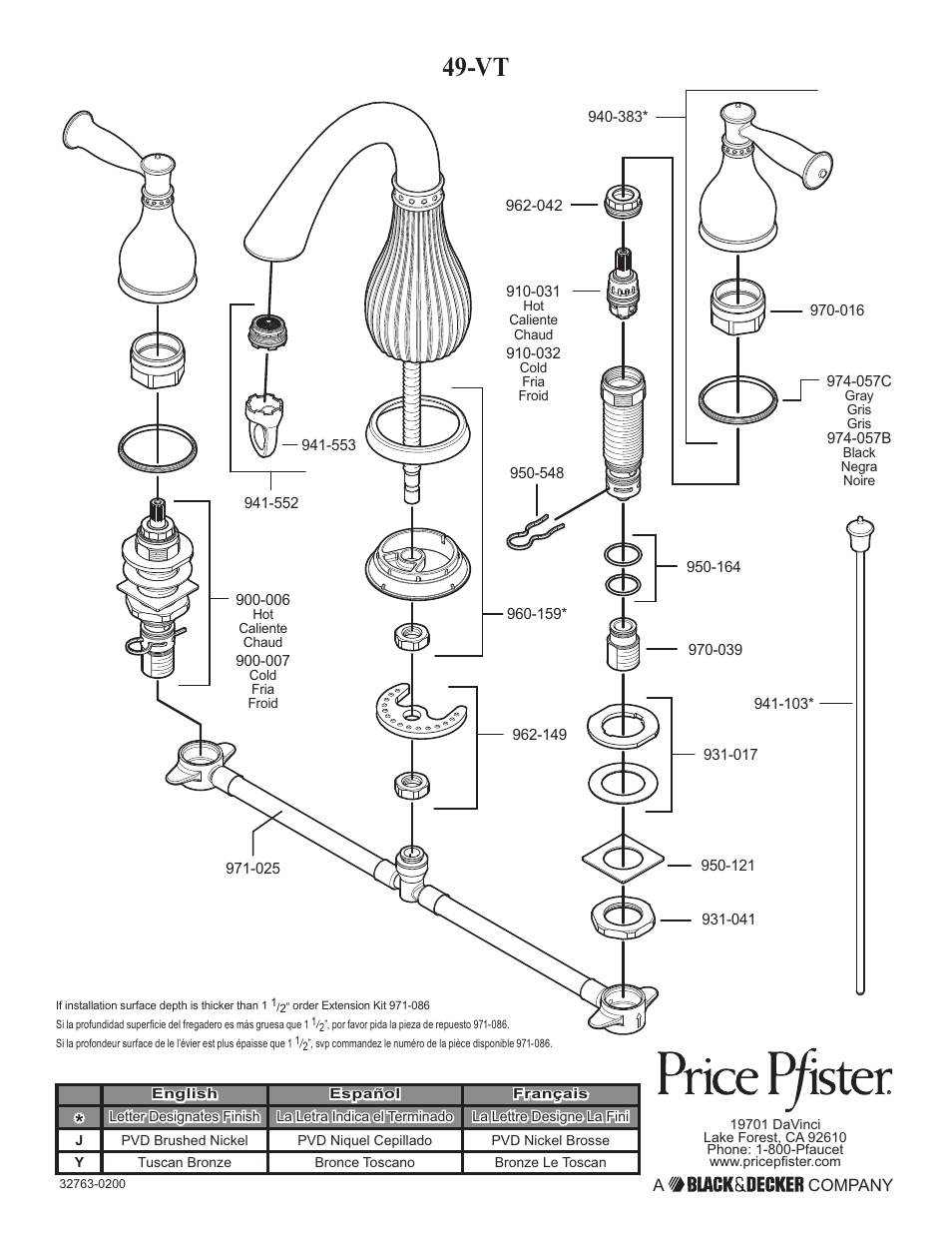 Pfister F-049-VTKK User Manual | Page 14 / 14
