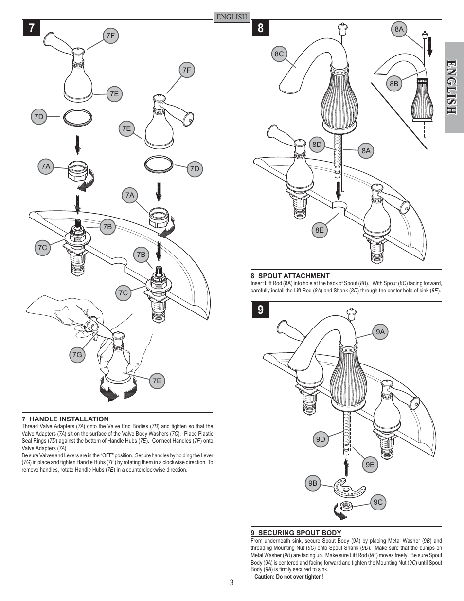 English | Pfister F-049-VTKK User Manual | Page 3 / 14