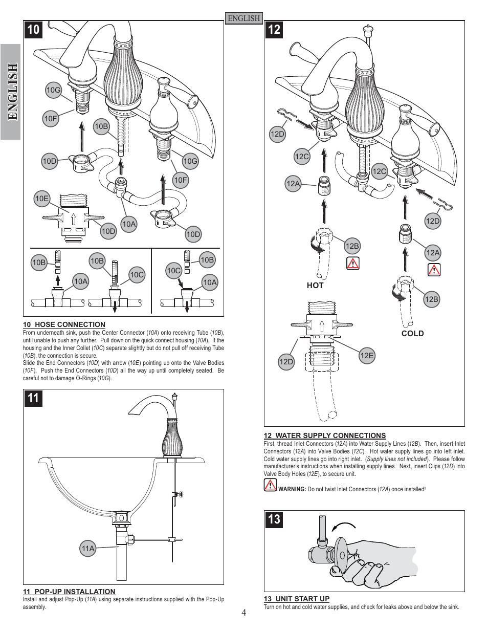 English | Pfister F-049-VTKK User Manual | Page 4 / 14