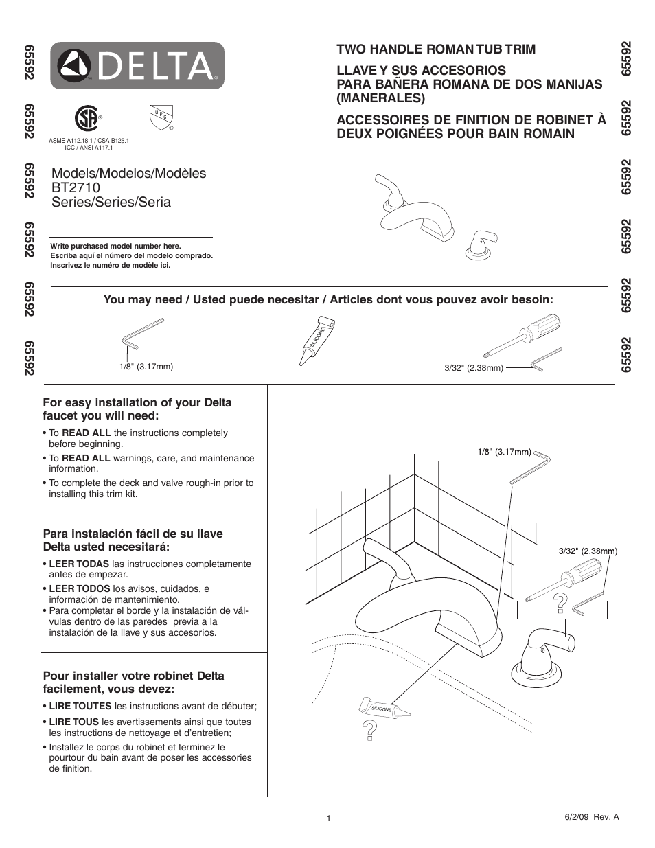 Factory Direct Hardware Delta BT2710 Foundations User Manual | 4 pages