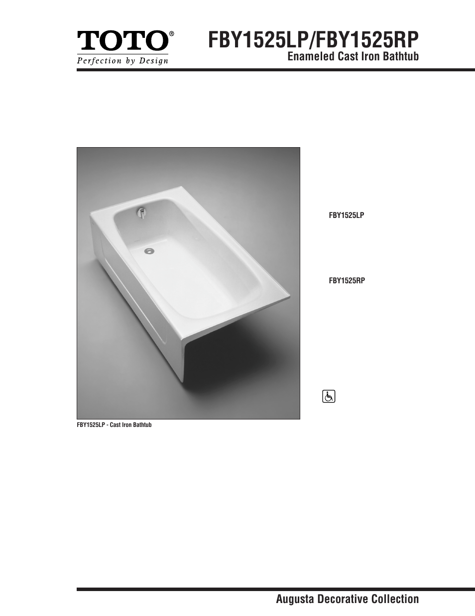 Factory Direct Hardware Toto FBY1525LP User Manual | 2 pages