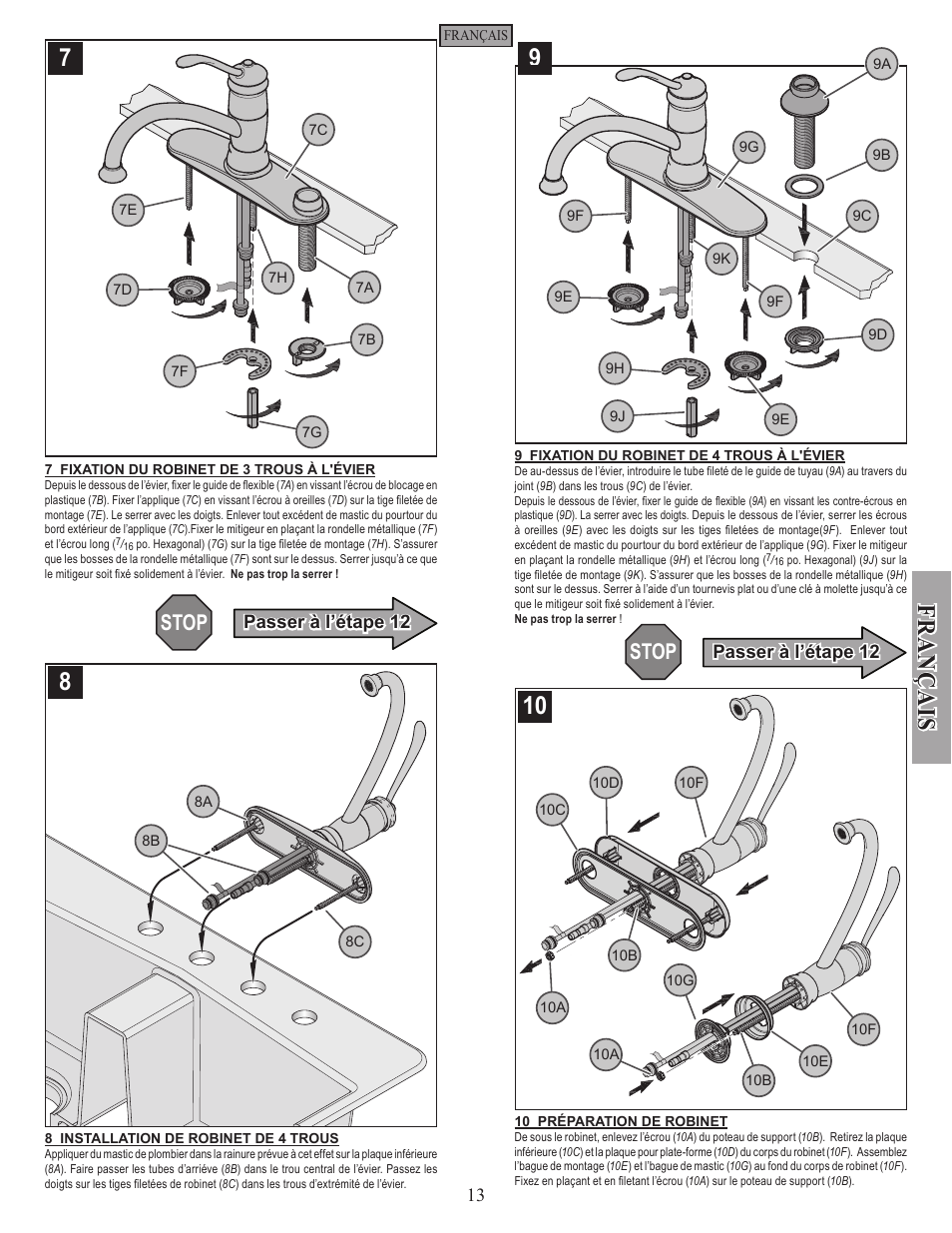 Stop | Factory Direct Hardware Pfister F-034-4AL Brookwood User Manual | Page 13 / 18