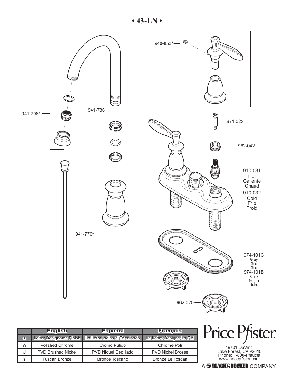 Factory Direct Hardware Pfister F-043-LN User Manual | Page 12 / 12