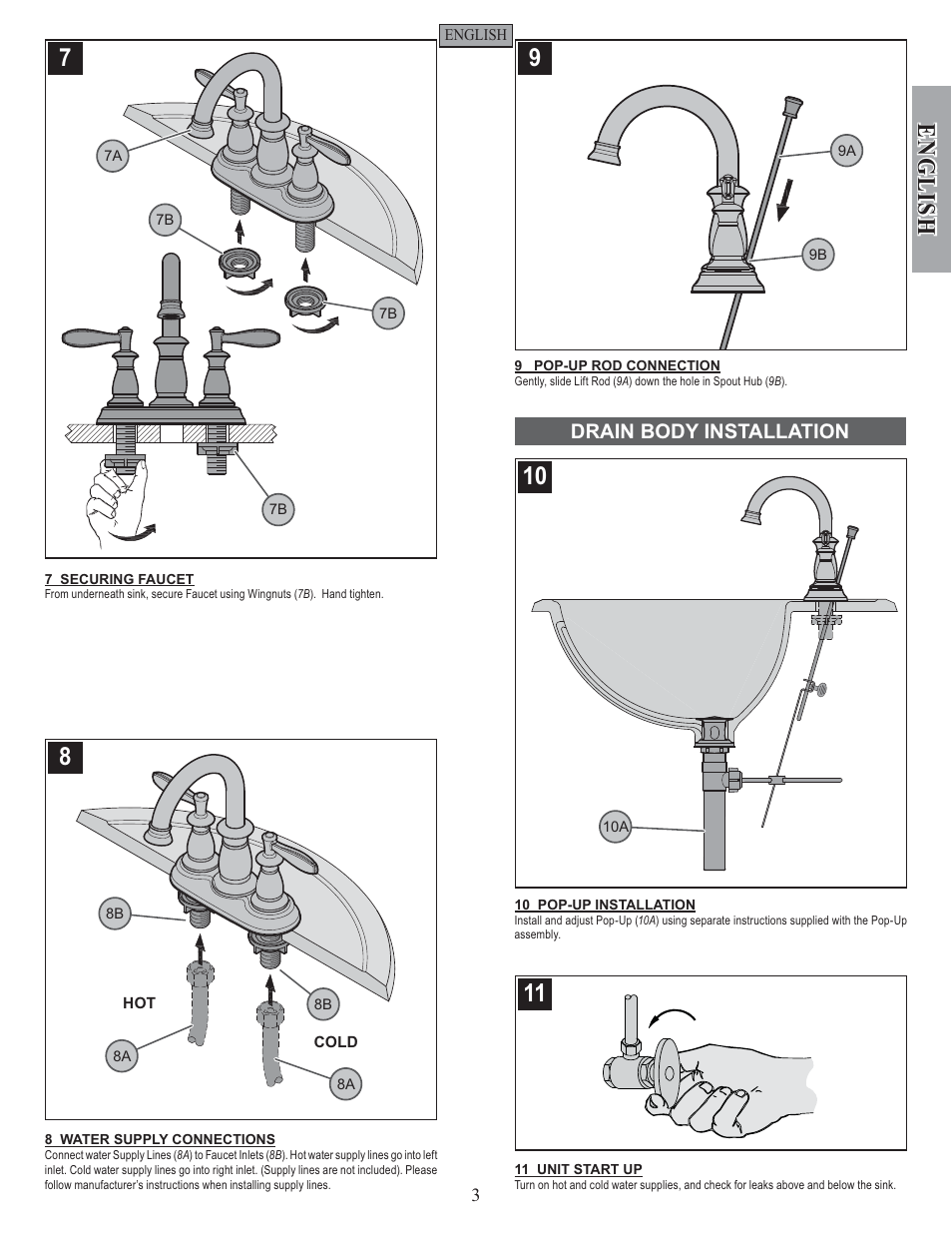 English, Drain body installation | Factory Direct Hardware Pfister F-043-LN User Manual | Page 3 / 12